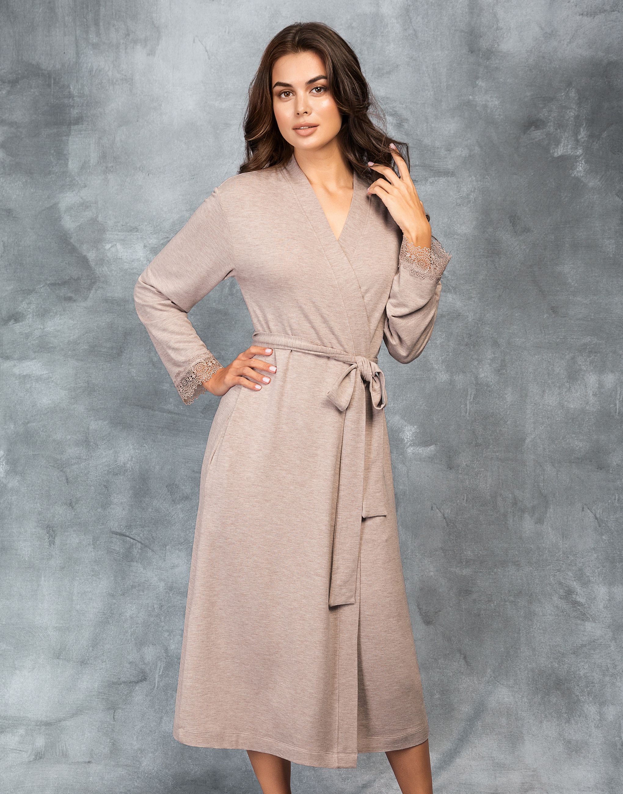 Халат с длинными рукавами Massima (beige melange, 1)