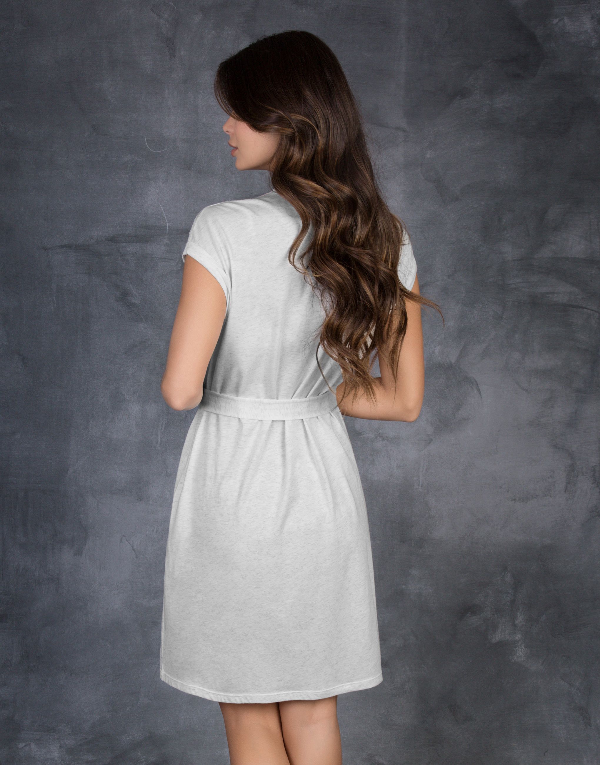 Халат с короткими рукавами Sketch (grigio chiaro melange, 3)