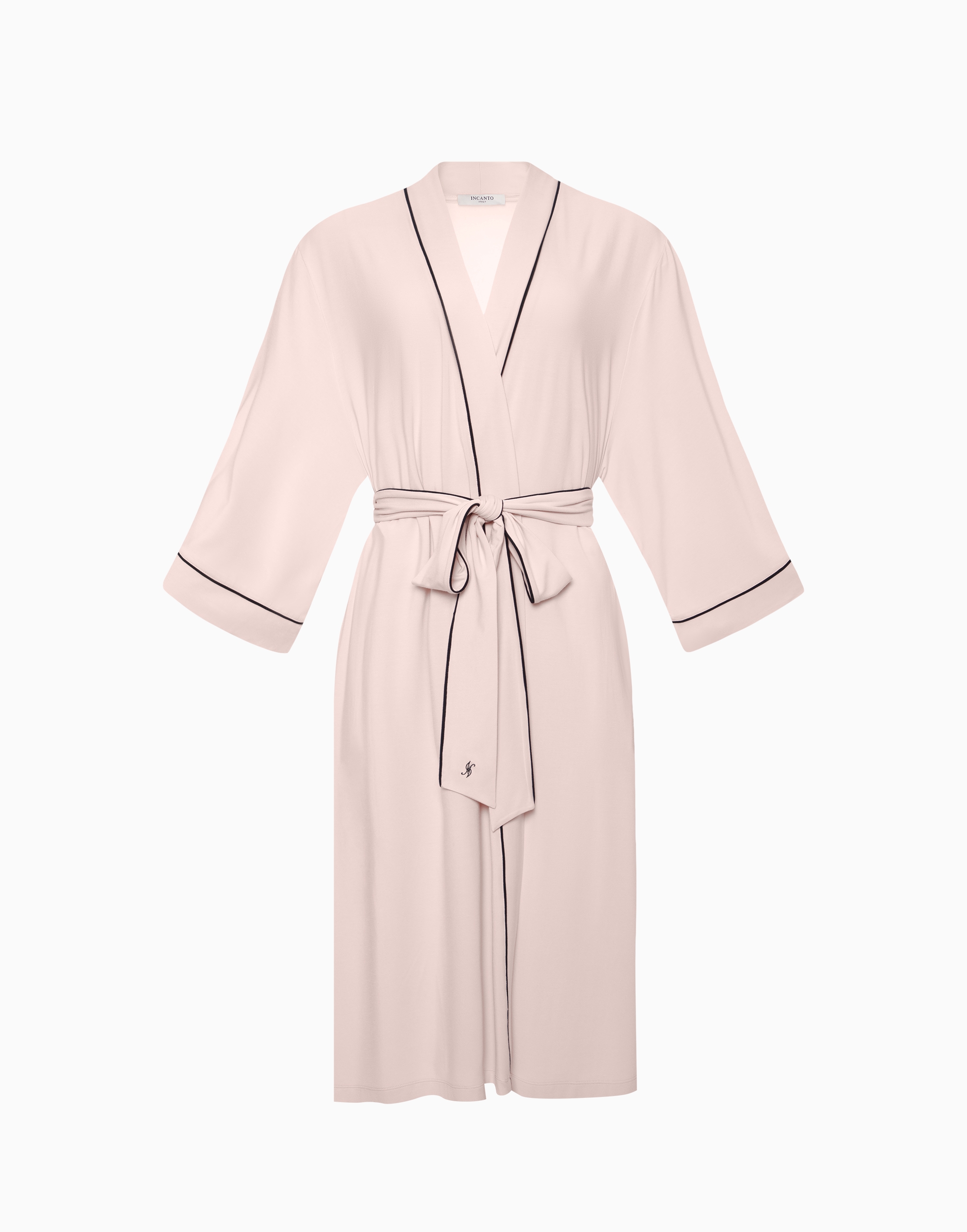 

Халат с рукавами 3/4 PD1181, Розовый;черный, Халат с рукавами 3/4 PD1181