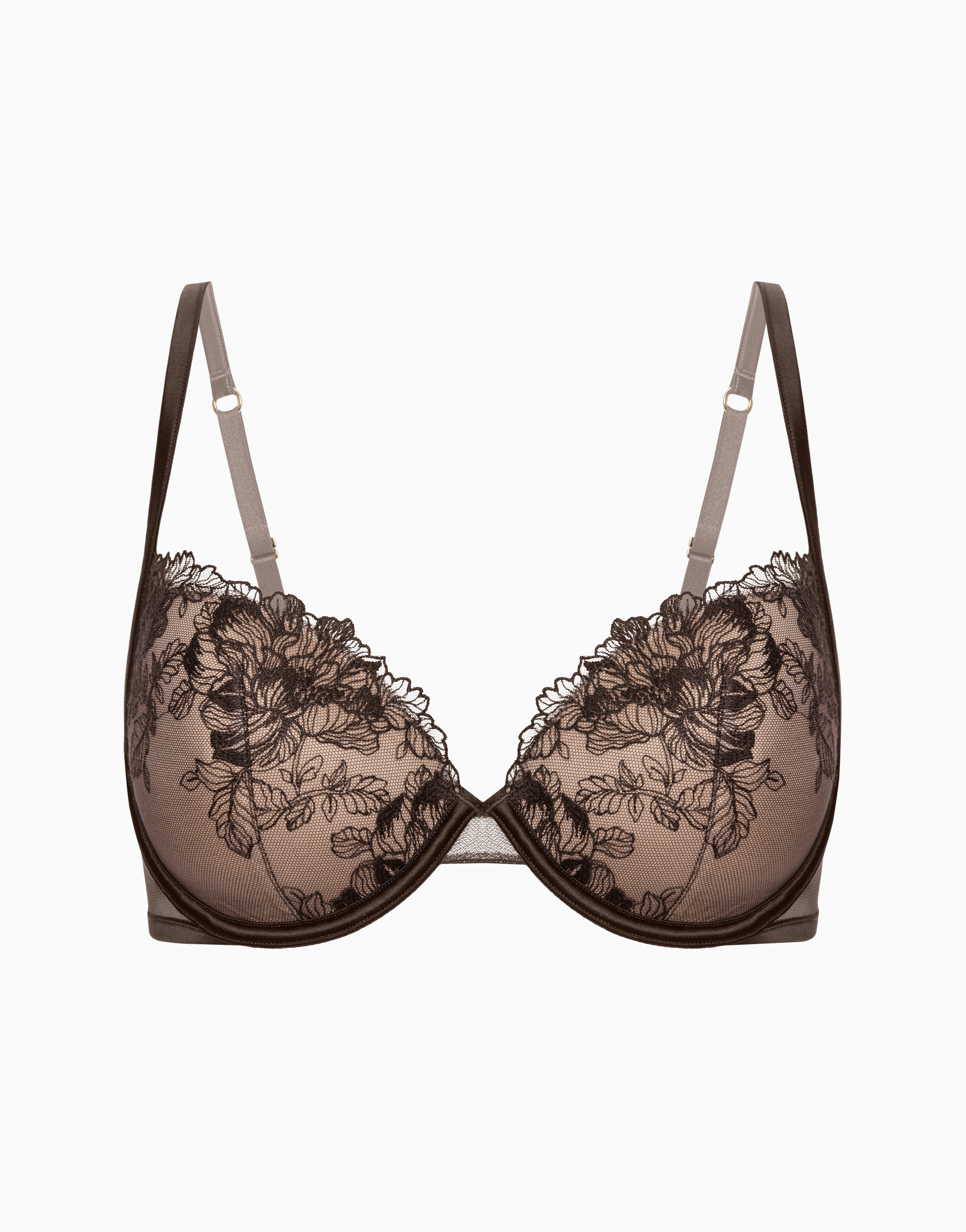 Бюстгальтер с формованными чашками на перемычке Calgary, шоколадный, арт. 14392