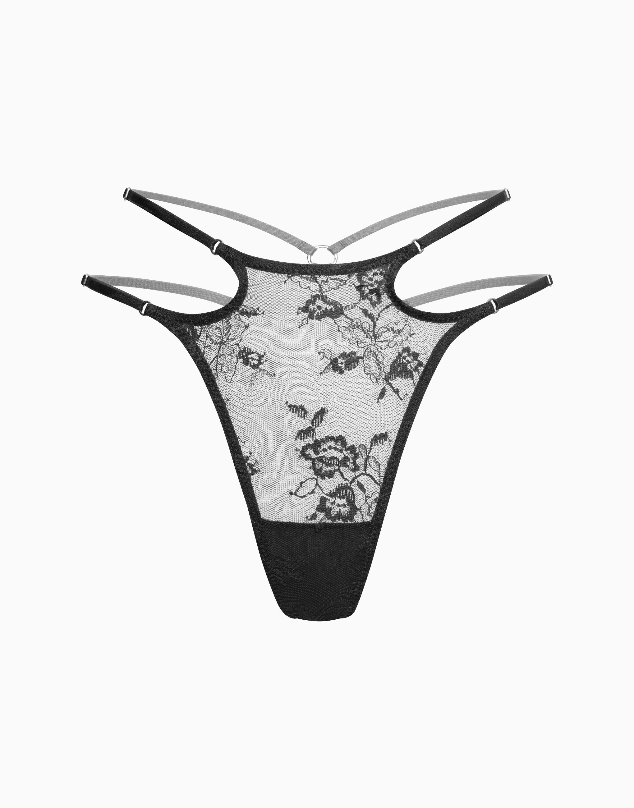 Стринги высокая посадка, черный, арт. 17204