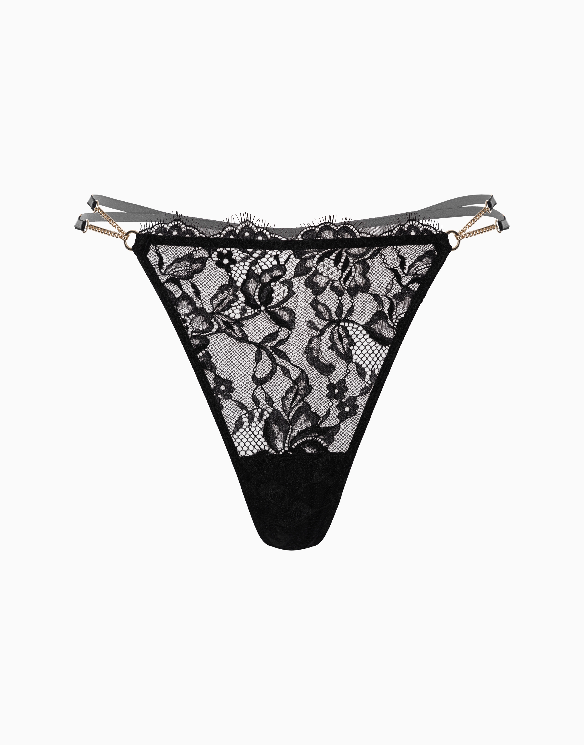 Стринги высокая посадка, черный, арт. 16143