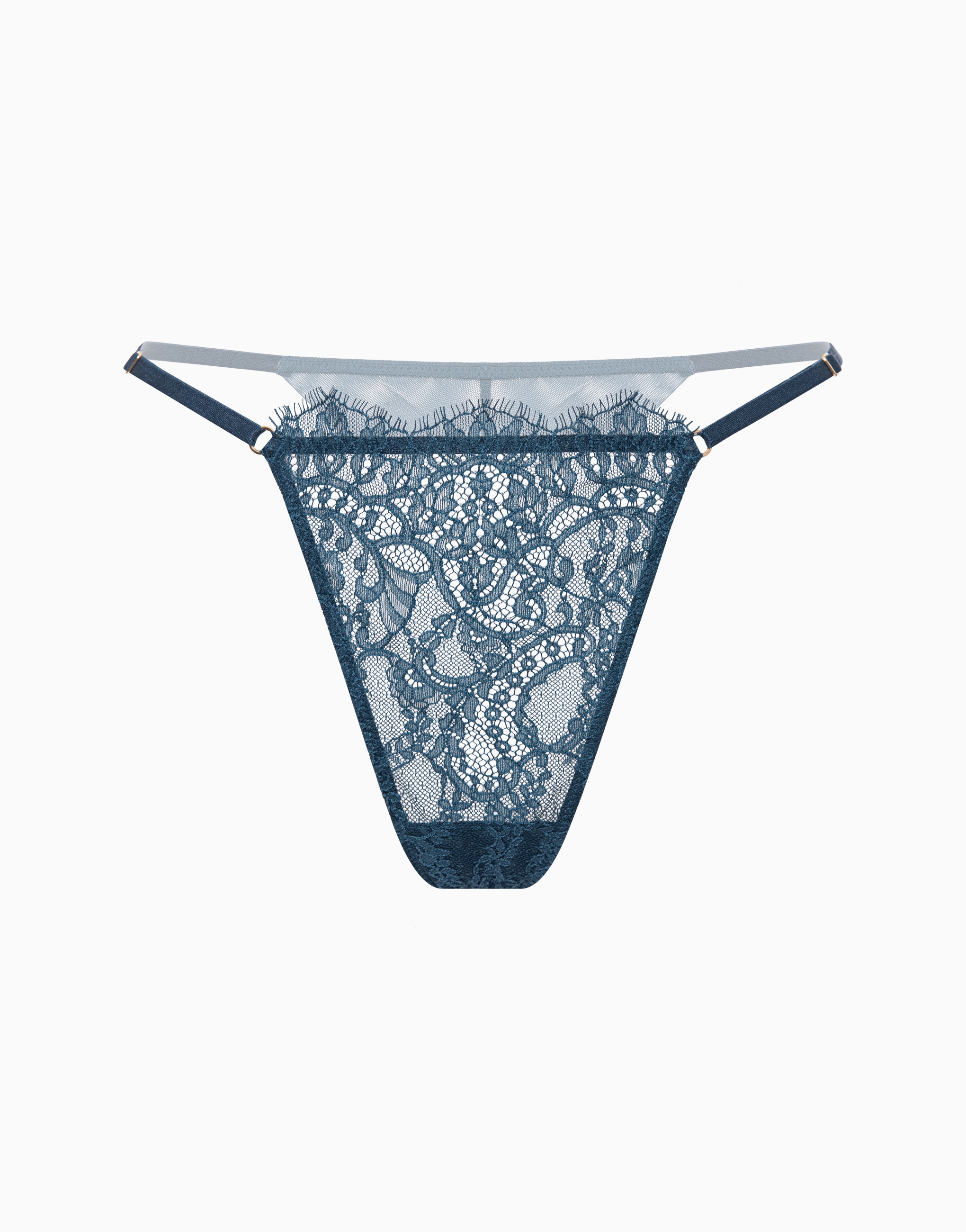 

Трусики стринги кружевные с сеткой CD1028 синий
