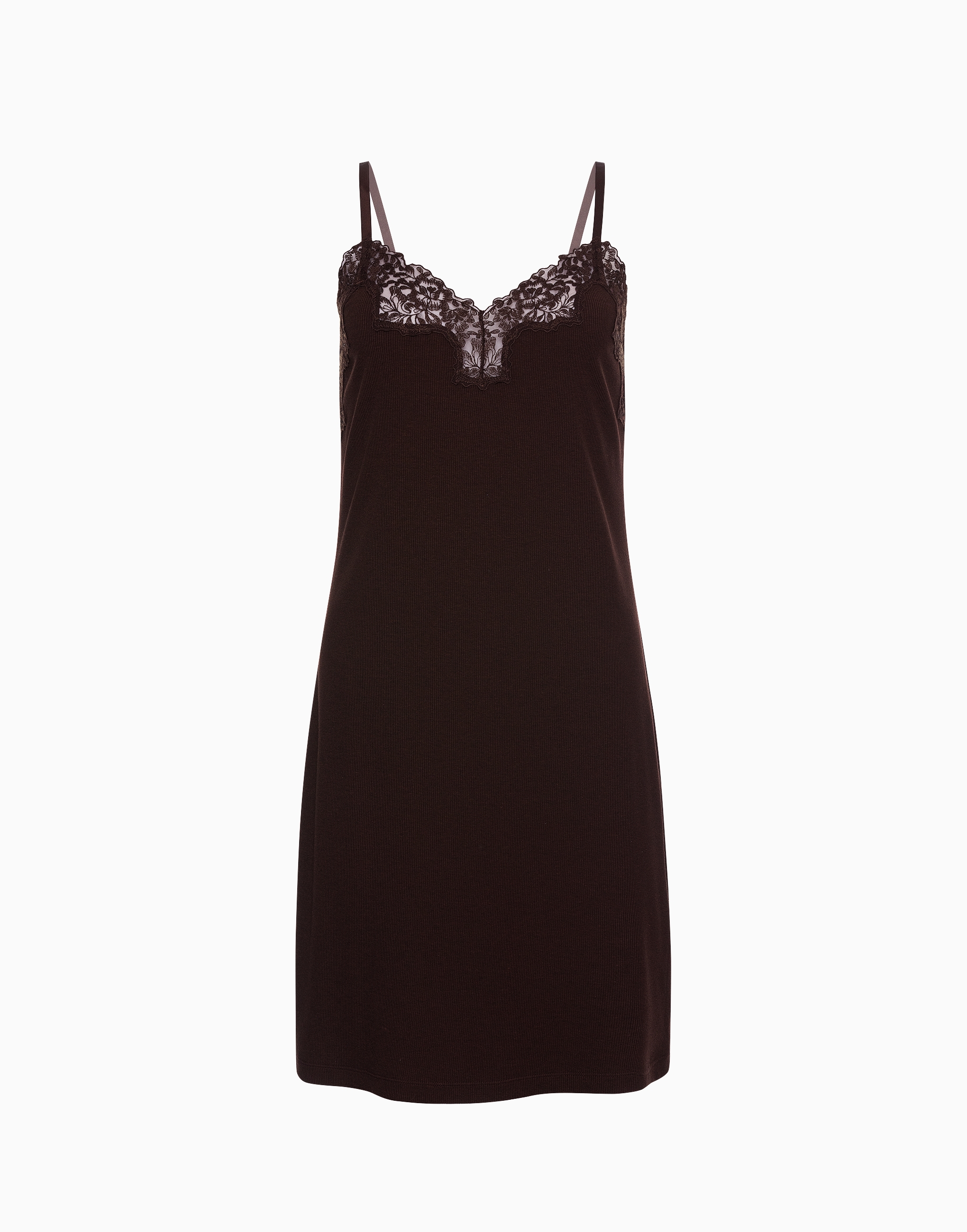 Сорочка на бретелях, коричневый, арт. 4670393543130