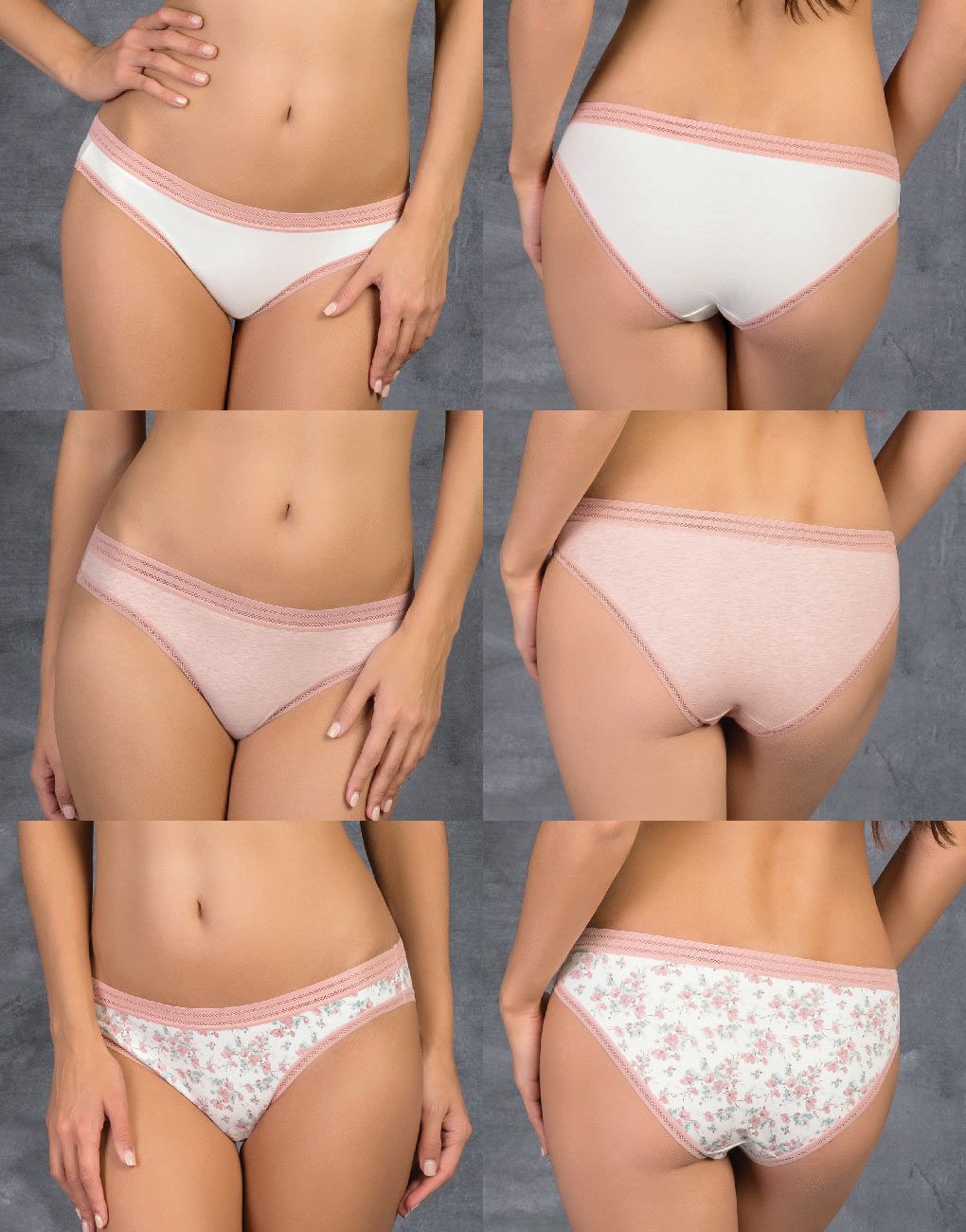 

Набор из 3-х слипов средней посадки Victory (rose melange, 2)