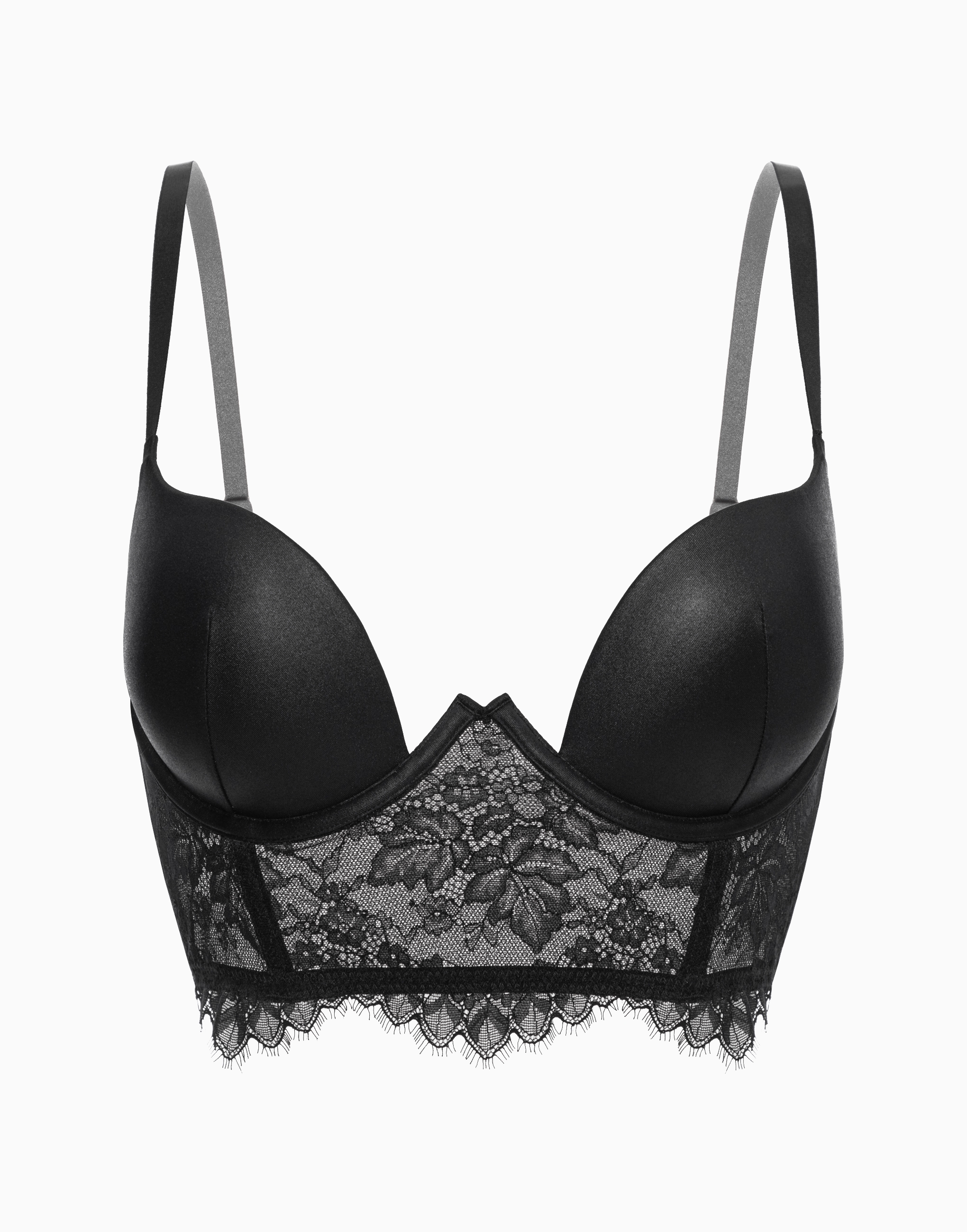 Бюстгальтер бюстье Push-up с формованными чашками на стане, черный, арт. 4670393566672