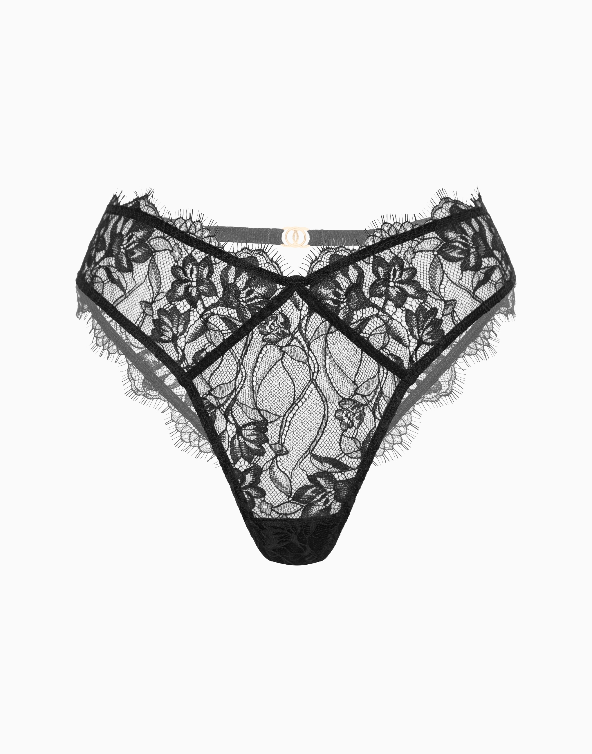 

Трусики бразилиано кружевные с сеткой средняя посадка CD1038 черный