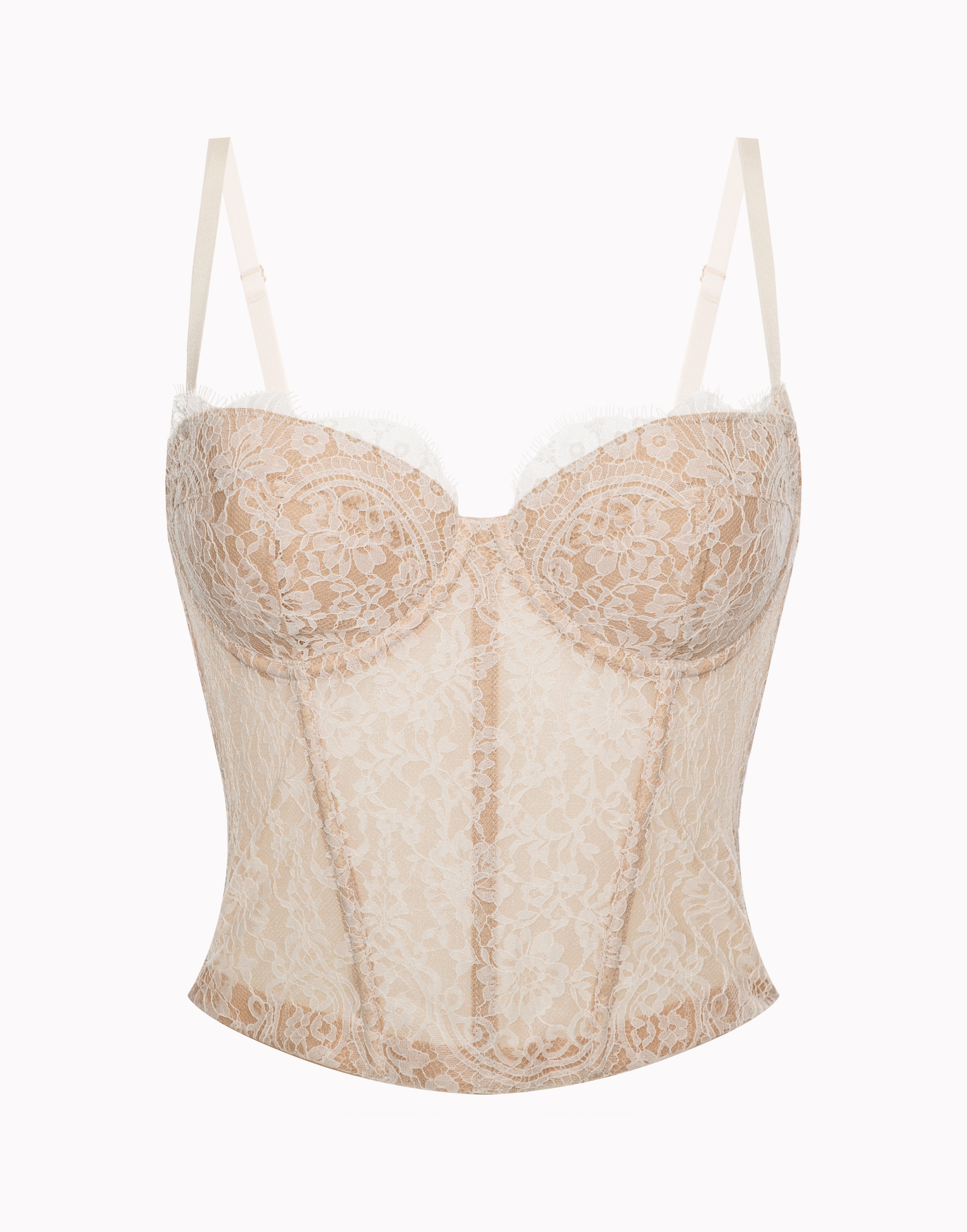 Корсет кружевной с сеткой, champagne/nude, арт. 14968