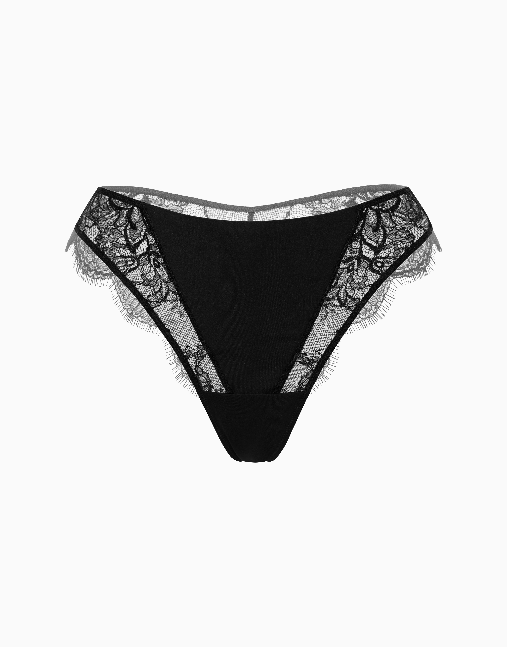 

Трусики бразилиано кружевные с неопреном средняя посадка CD1017 черный