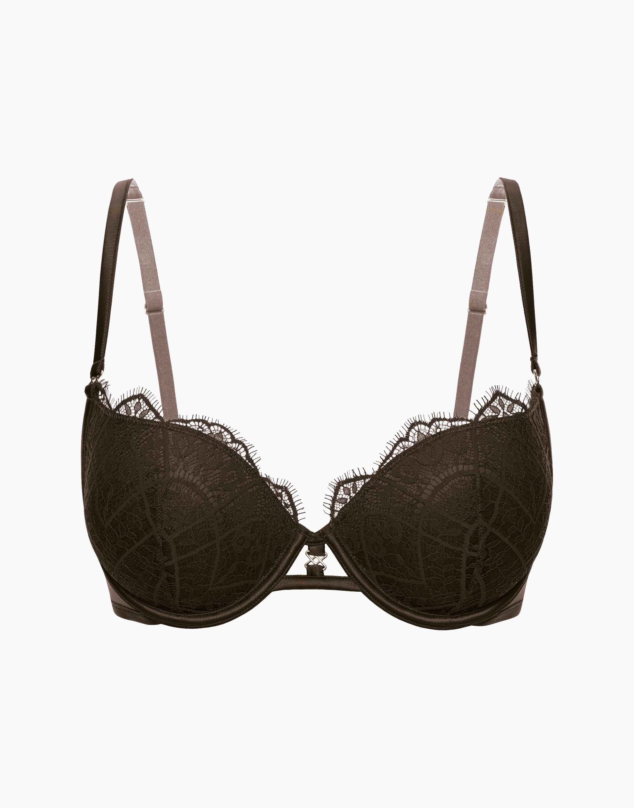 Бюстгальтер Double push-up с формованными чашками на перемычке Monte-Carlo, шоколадный, арт. 14622