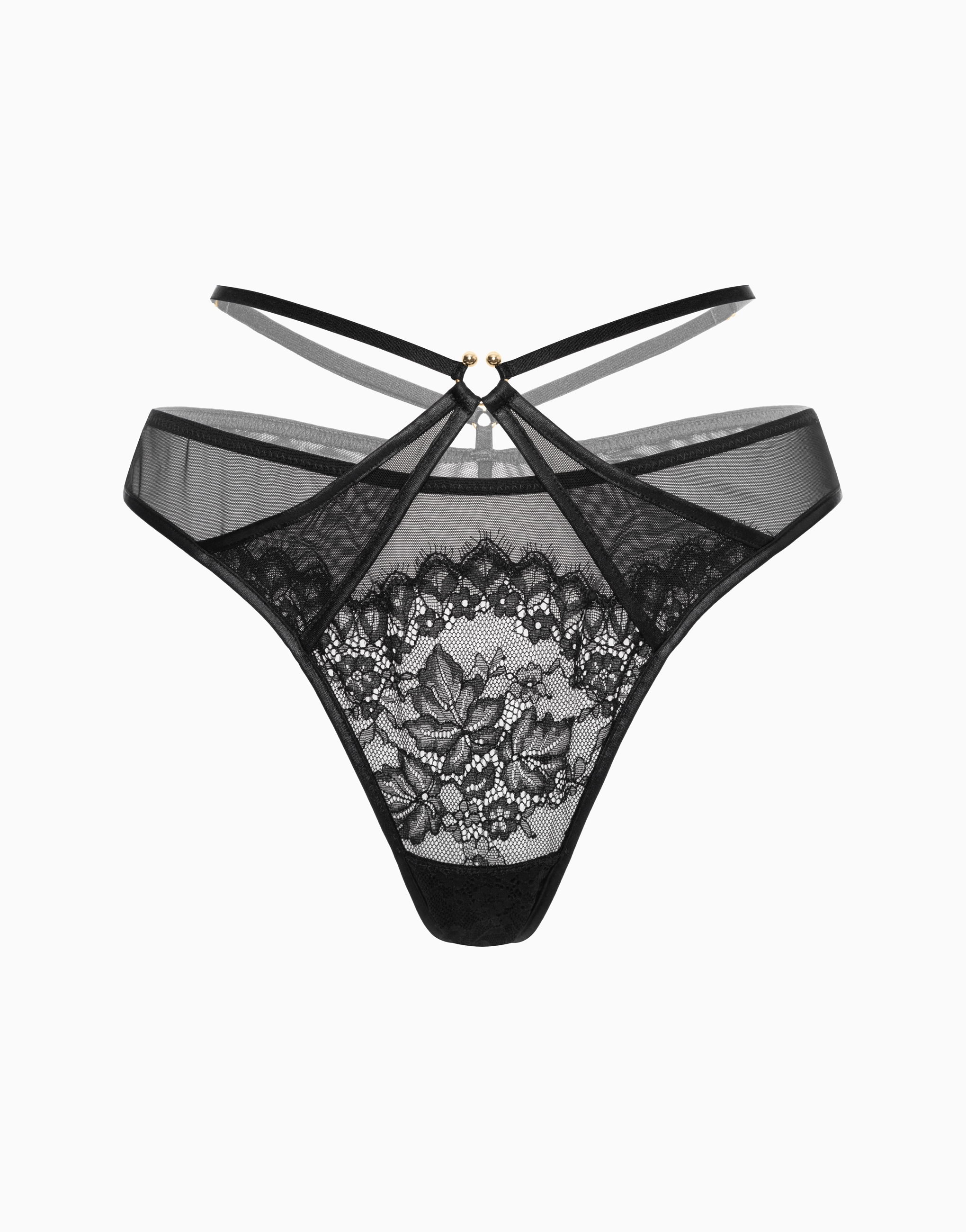 Стринги средняя посадка, черный, арт. 31420