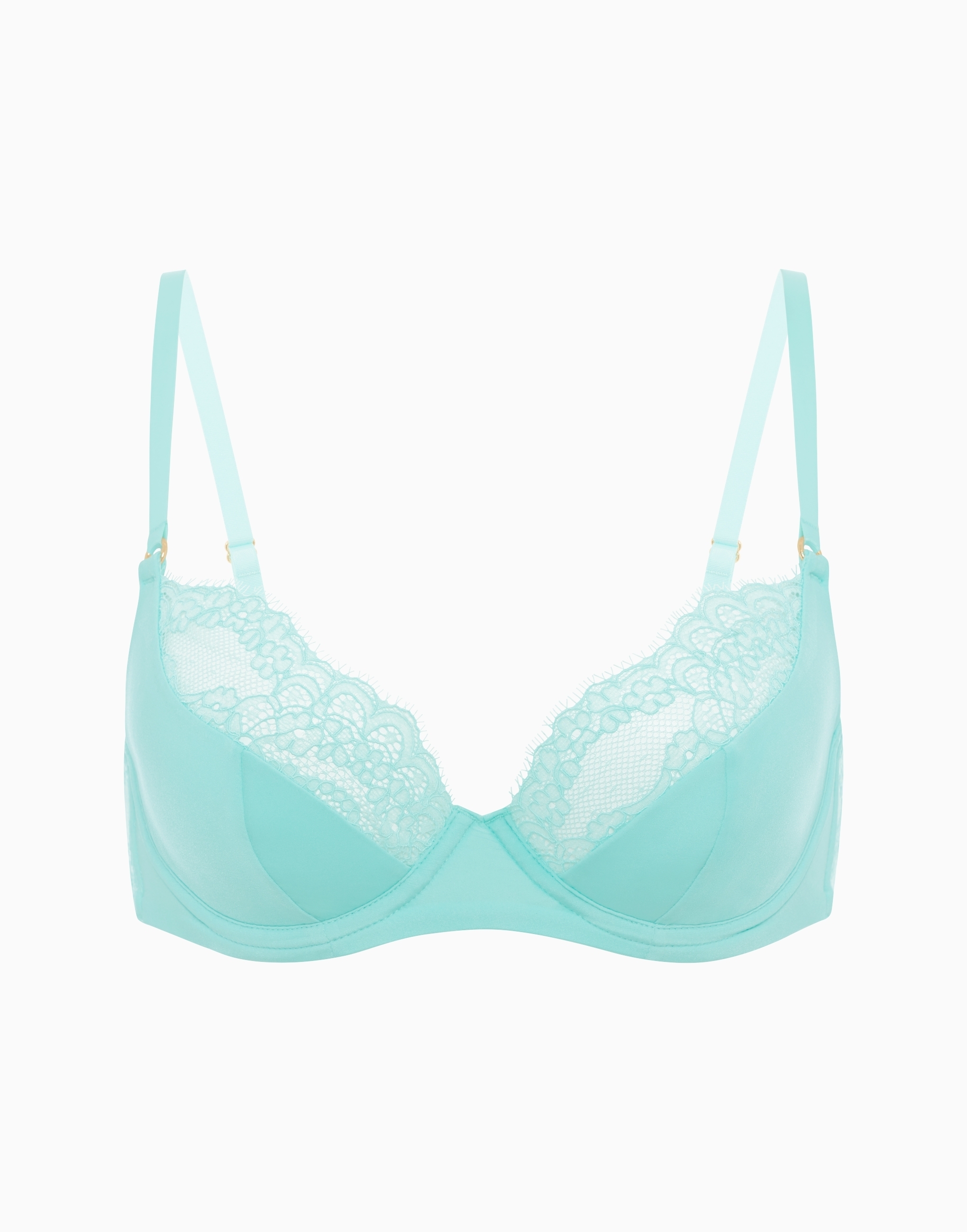 Бюстгальтер балконет со спонжевыми чашками на стане Liverpool, голубой, арт. 14358