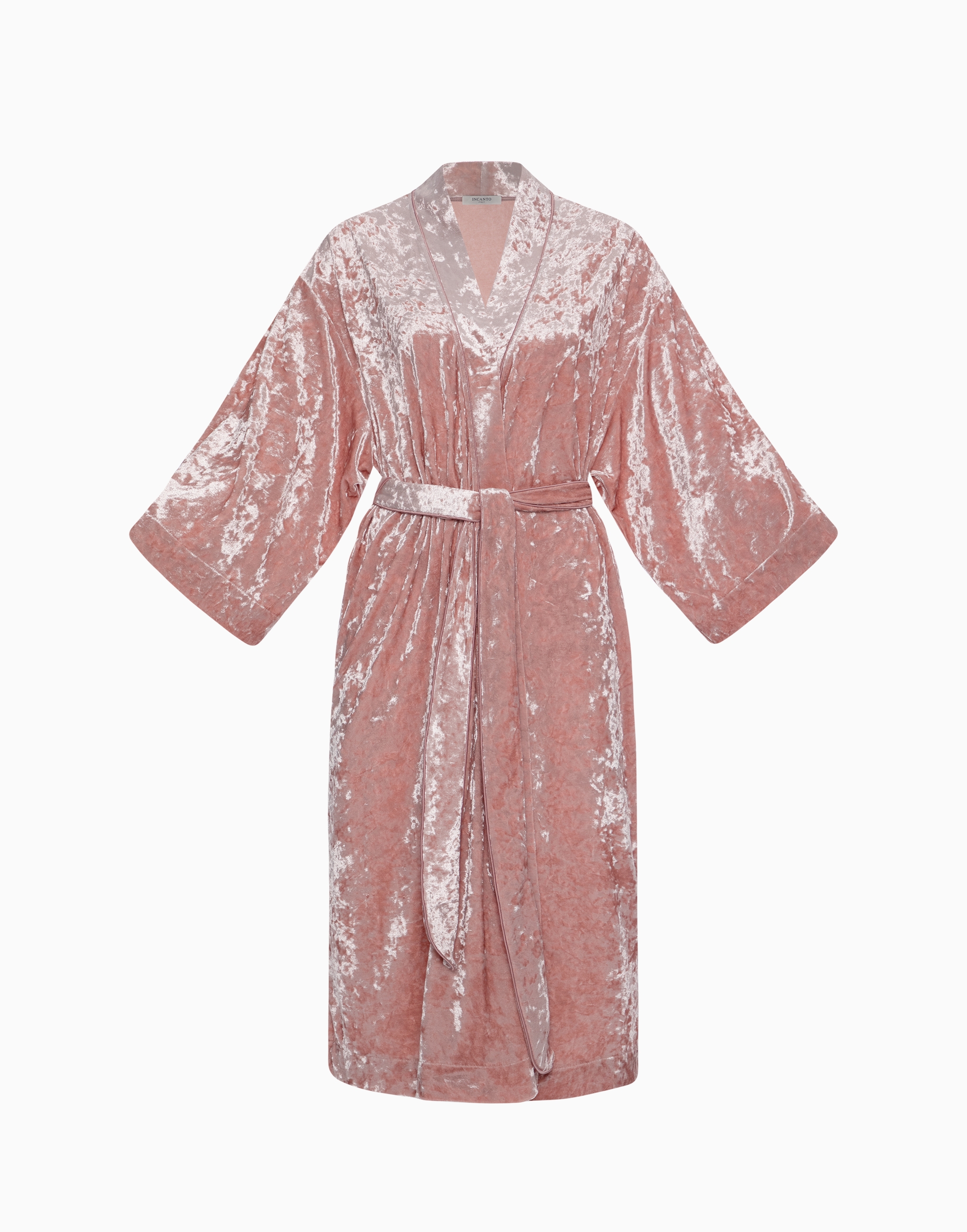 

Халат с рукавами 3/4 PD1135, Пудрово-розовый;миндальный;черный, Халат с рукавами 3/4 PD1135