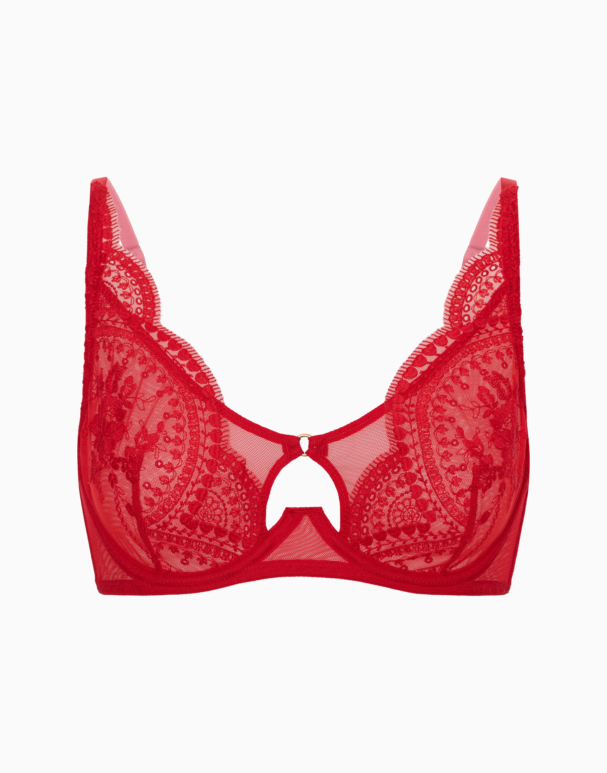 Бюстгальтер с мягкими чашками на стане, красный, арт. 16012