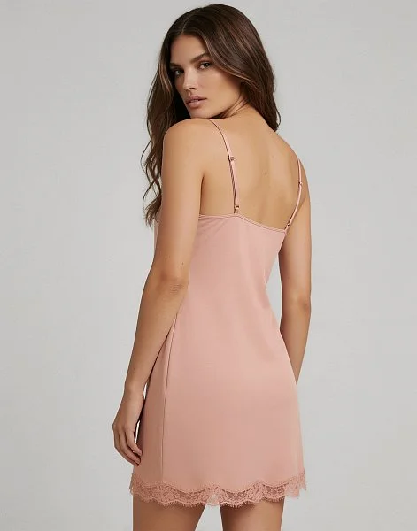 Сорочка на бретелях CD1219 пудрово-розовый - 2