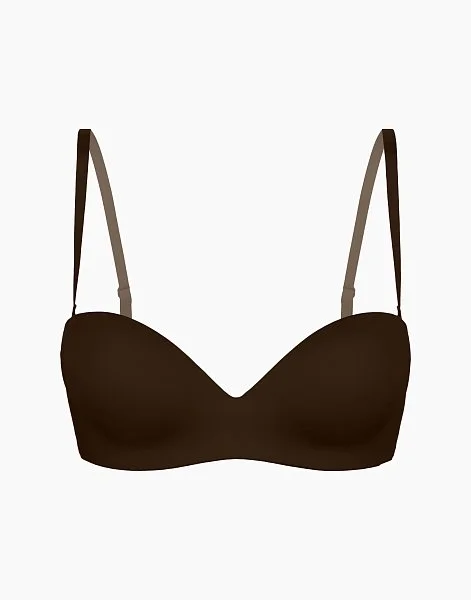 Бюстгальтер балконет Двойной пуш-ап с формованными чашками без косточек INCANTO Skin коричневый - 1