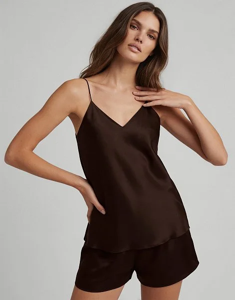 Шелковые шорты PD267 шоколадный - 2