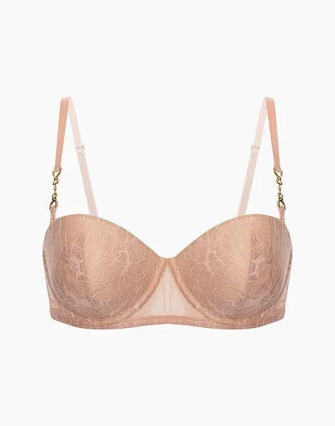 Бюстгальтер балконет Пуш-ап с формованными чашками на стане CD1021 пудрово-розовый - 5