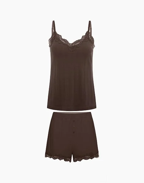 Комплект топ и шорты MD1090 шоколадный - 1