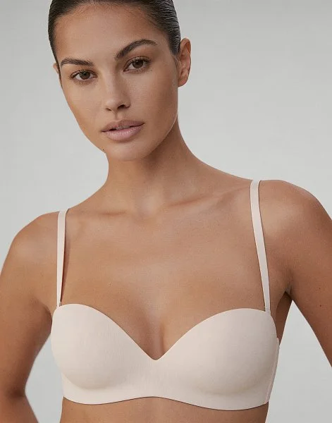 Бюстгальтер балконет Двойной пуш-ап с формованными чашками без косточек INCANTO Skin молочный - 2