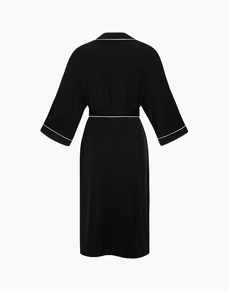 Халат с рукавами 3/4 PD1181 черный - 4