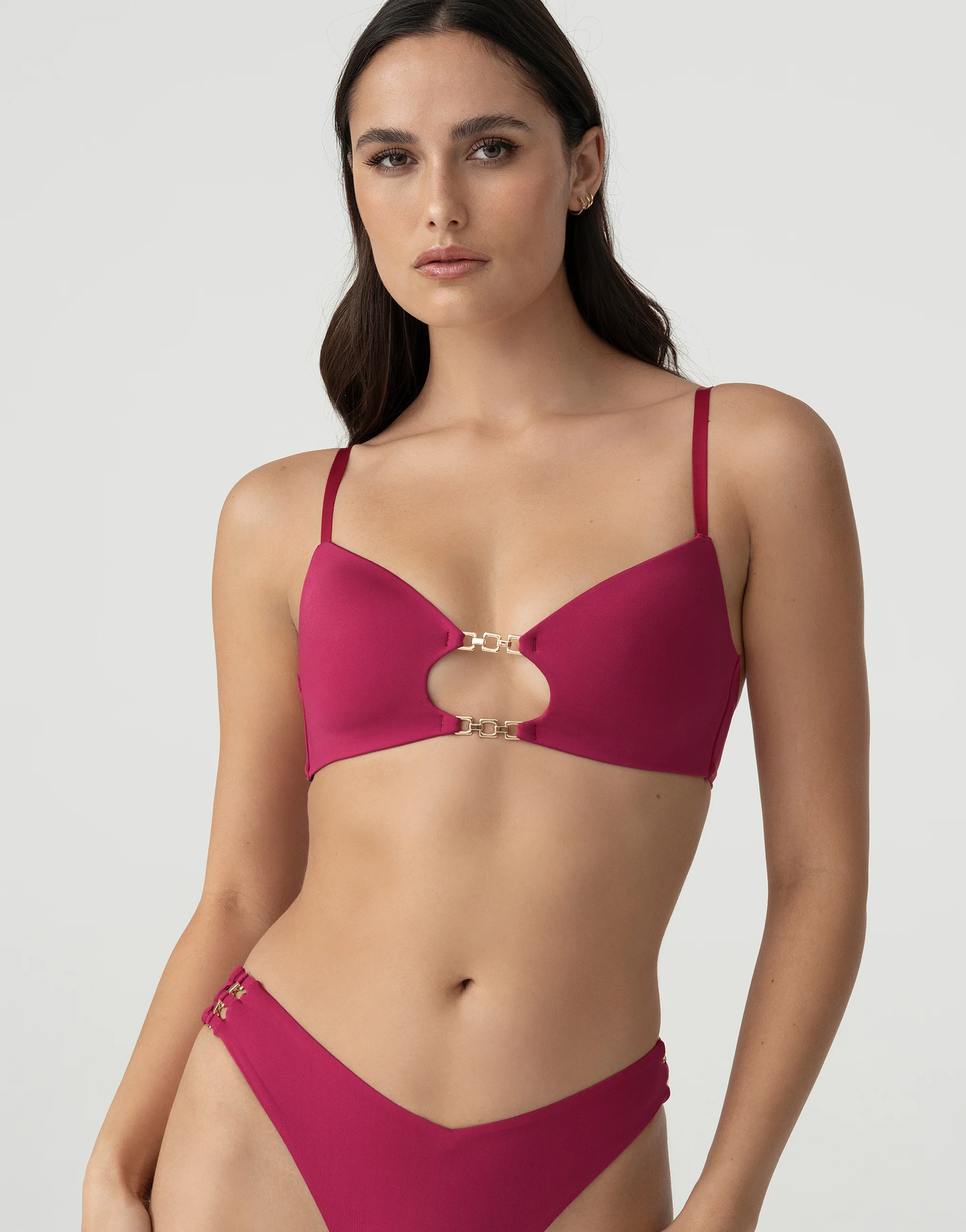 Лиф бикини с формованными чашками INCANTO ID1251 гранатовый - 1