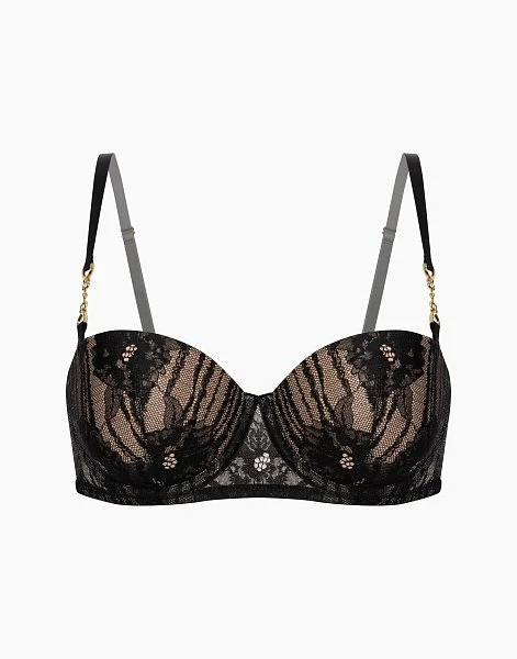 Бюстгальтер балконет Пуш-ап с формованными чашками на стане CD1021 черный - 4