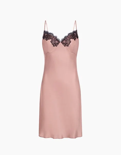 Сорочка на бретелях PD1218 пудрово-розовый - 3