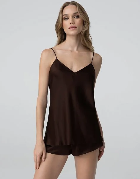 Шелковые шорты PD267 шоколадный - 2