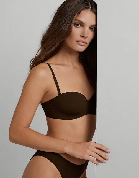 Бюстгальтер балконет Пуш-ап с формованными чашками на стане INCANTO Skin коричневый - 1