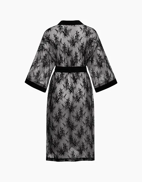 Халат с длинными рукавами INCANTO CD475 черный - 4