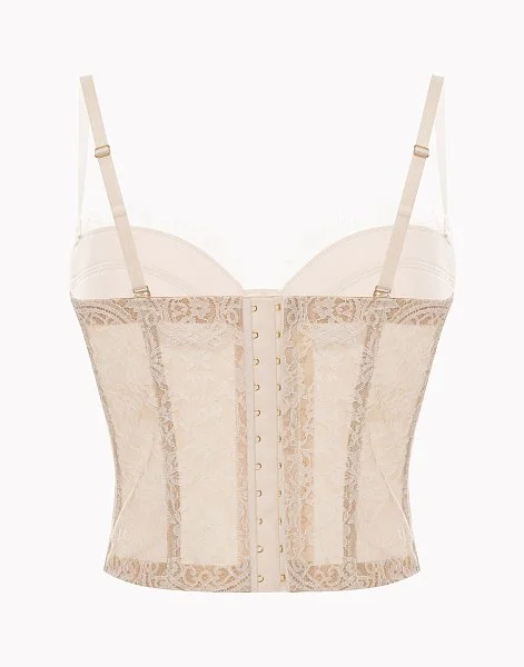 Корсет кружевные с сеткой CD908 нюдовый  - 4