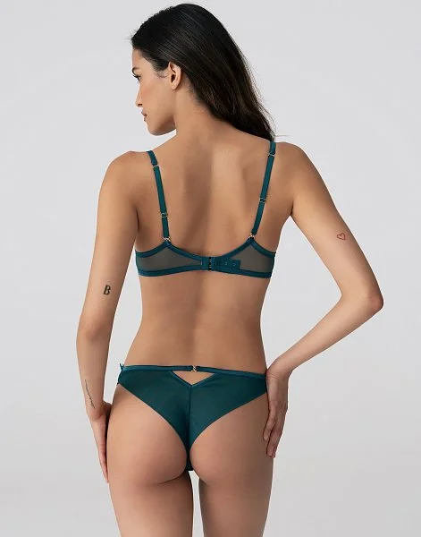 Бюстгальтер Двойной пуш-ап с формованными чашками на перемычке CD1023 изумрудный - 3