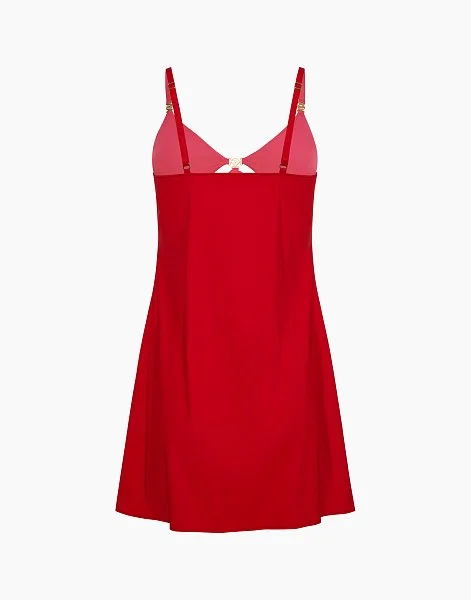 Сорочка на бретелях CD1062 красный - 4