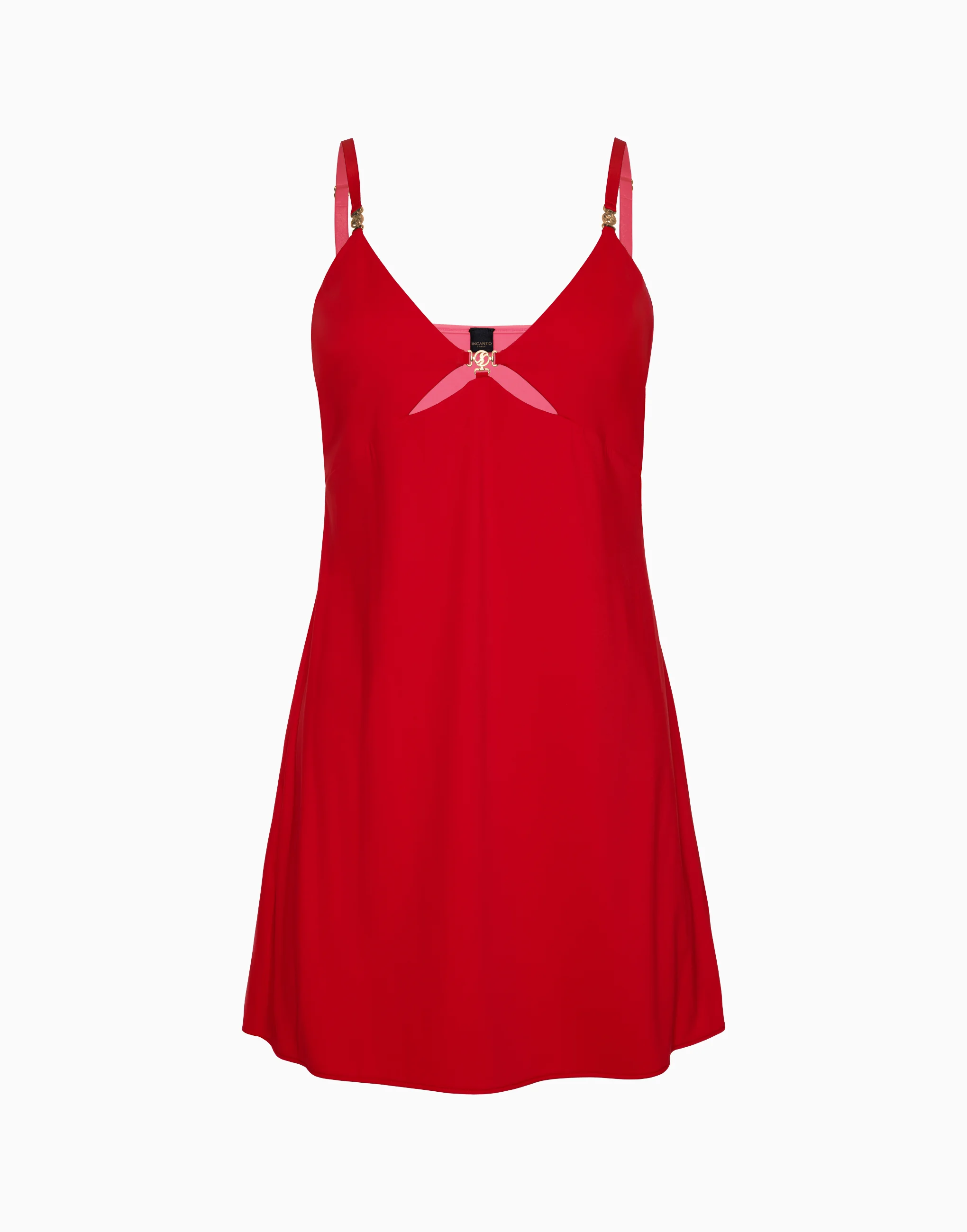 Сорочка на бретелях CD1062 красный - 3